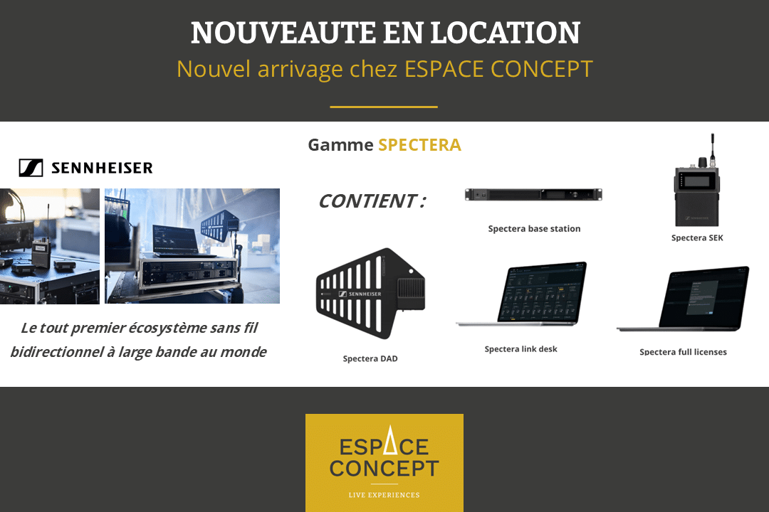 spectera sennheiser disponible à la location chez espace concept