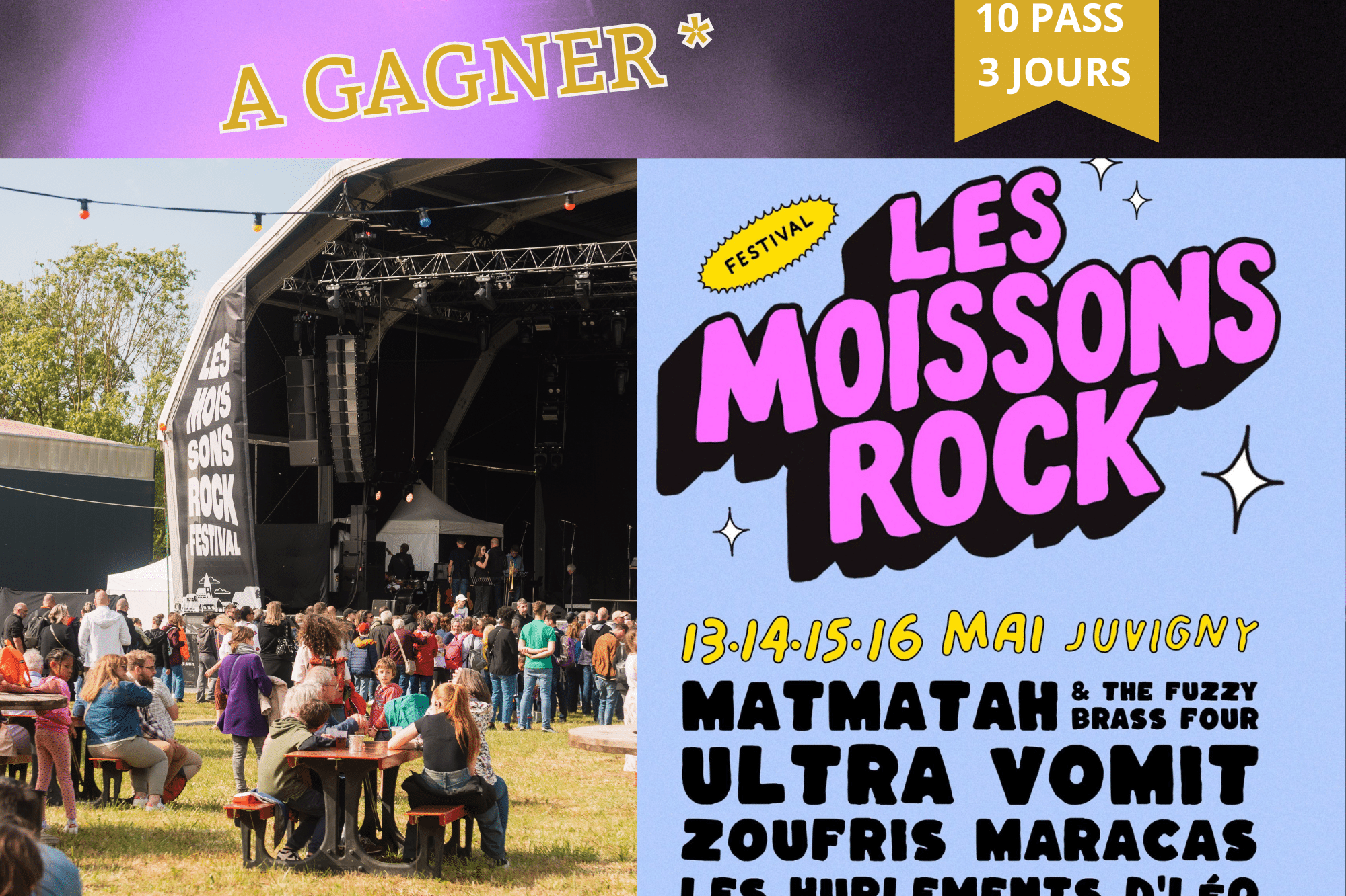 scene couverte du festival des Moissons rock