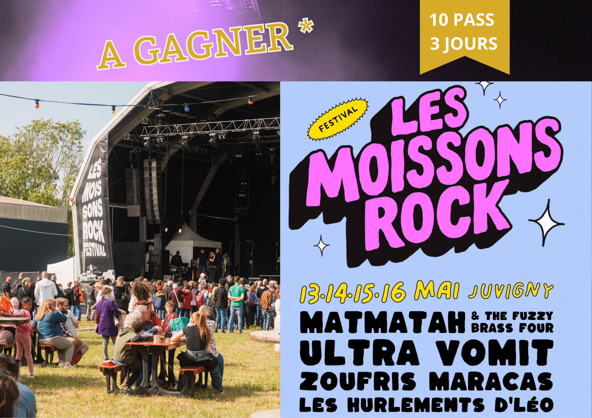 scene couverte du festival des Moissons rock